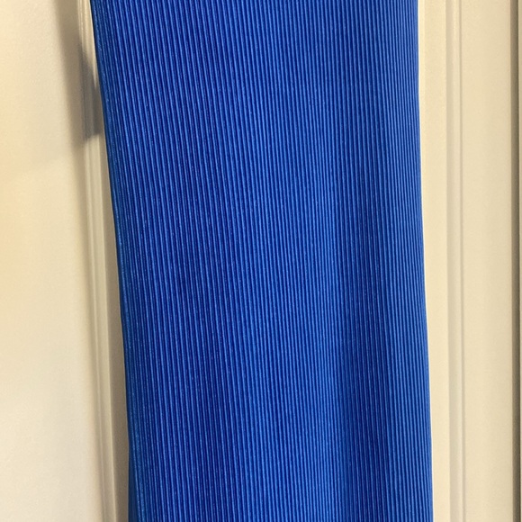 Strapless blue ribbed maxi dress. With open back! Size small-medium - Picture 2 of 3